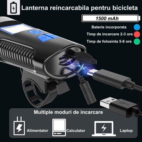 LANTERNA MULTIFUNCTIONALA DE BICICLETA